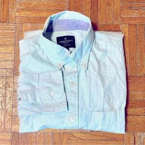 Pinstripe Cotton Button Down Shirt